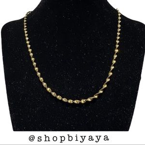 Italy 24K Gold Ov 925 SS Silver Chain Necklace